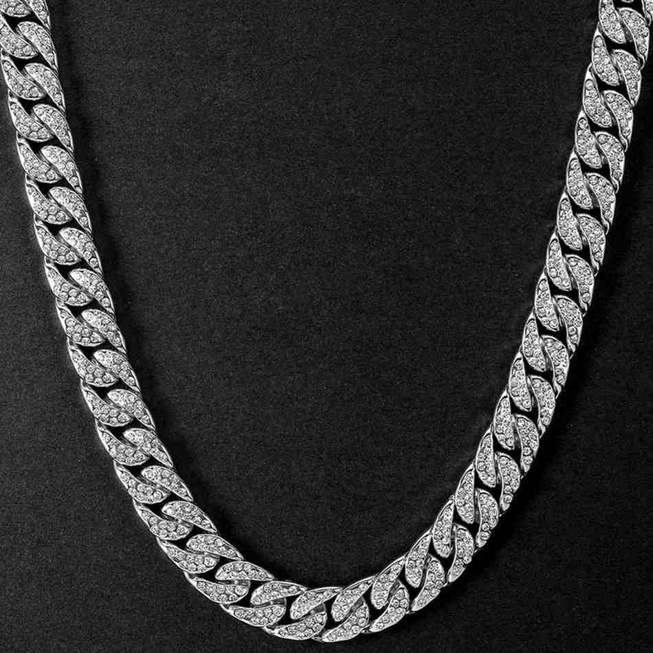 18K White Gold 13mm Cuban Chain