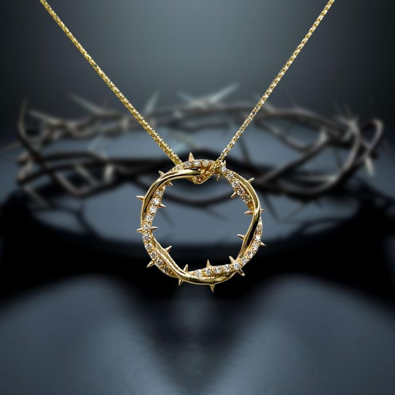 Gold Plated Crown Of Thorns Pendant