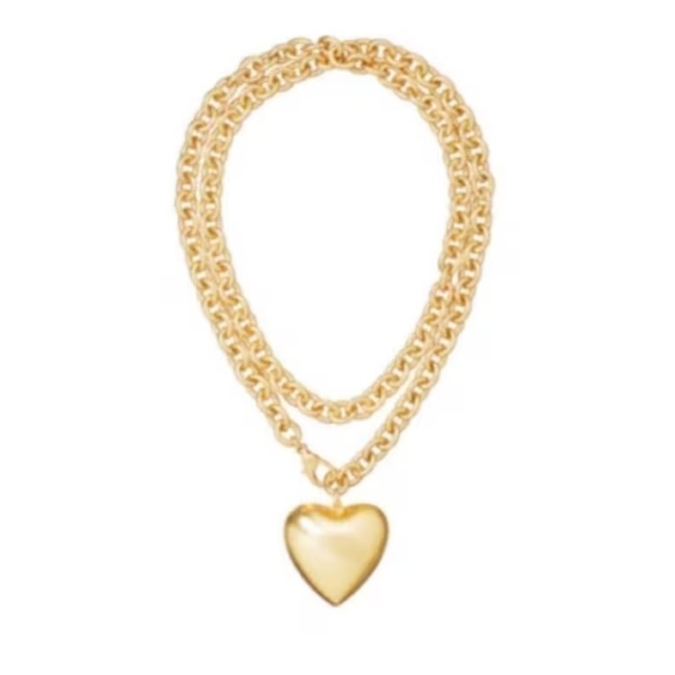 The Puffy Heart Necklace in Gold