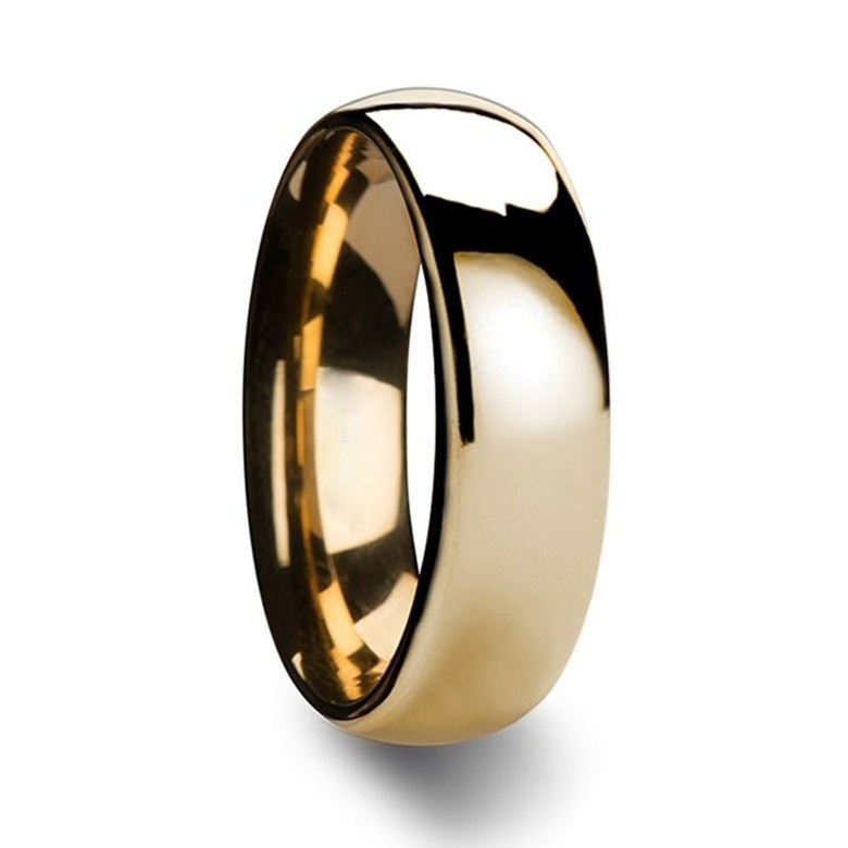 Tungsten 18K Gold Color Simple Men's Ring