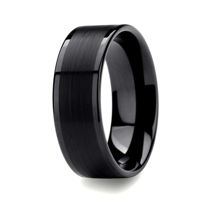 Black Tungsten Men's Ring